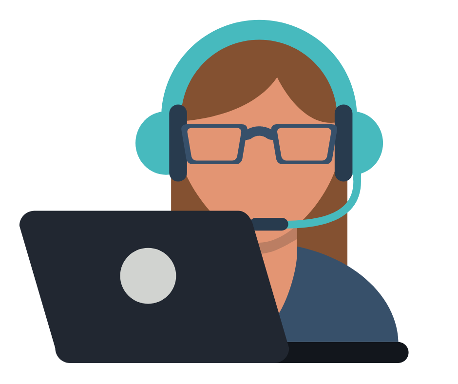 Graphic person with a headset