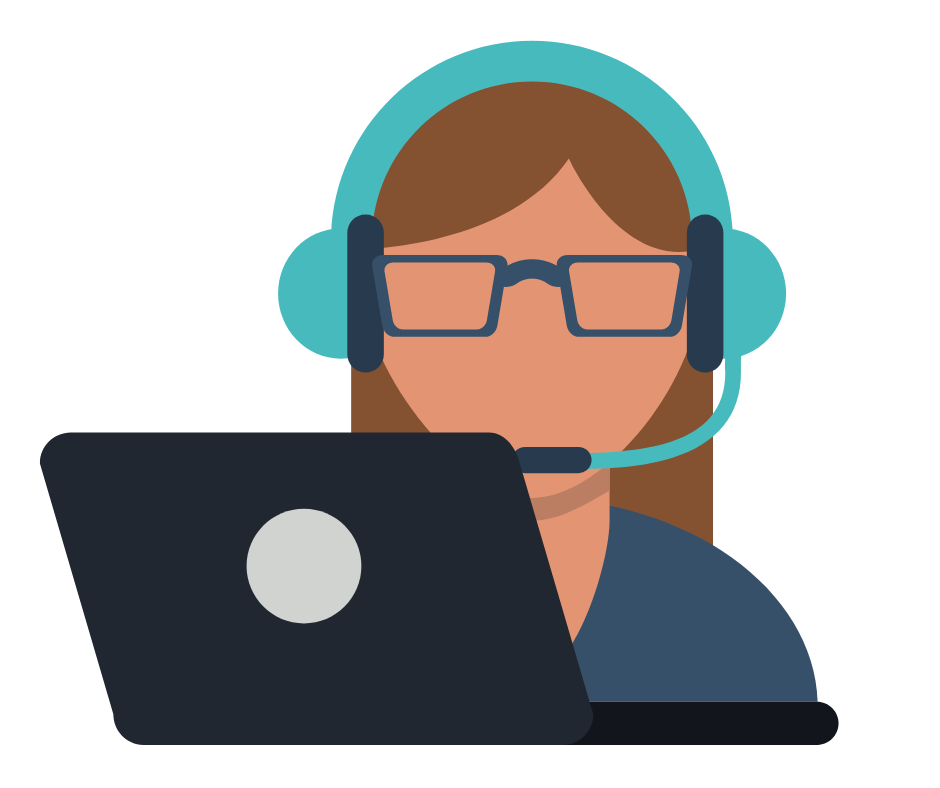 2 (6) Graphic person with a headset on the phone