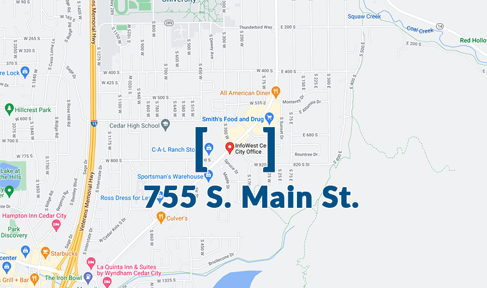 Cedar City 755 South Map