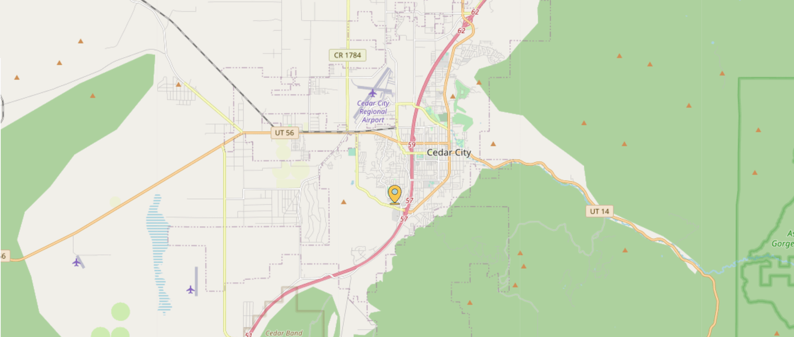 Cedar City Utah Area InfoWest WiFi Hotspots Map